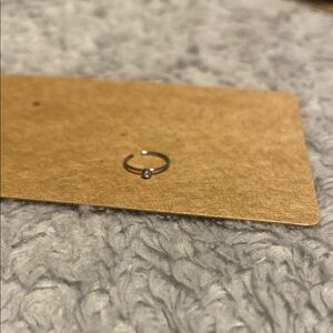 Chic Silver Nose Ring with white gemstone